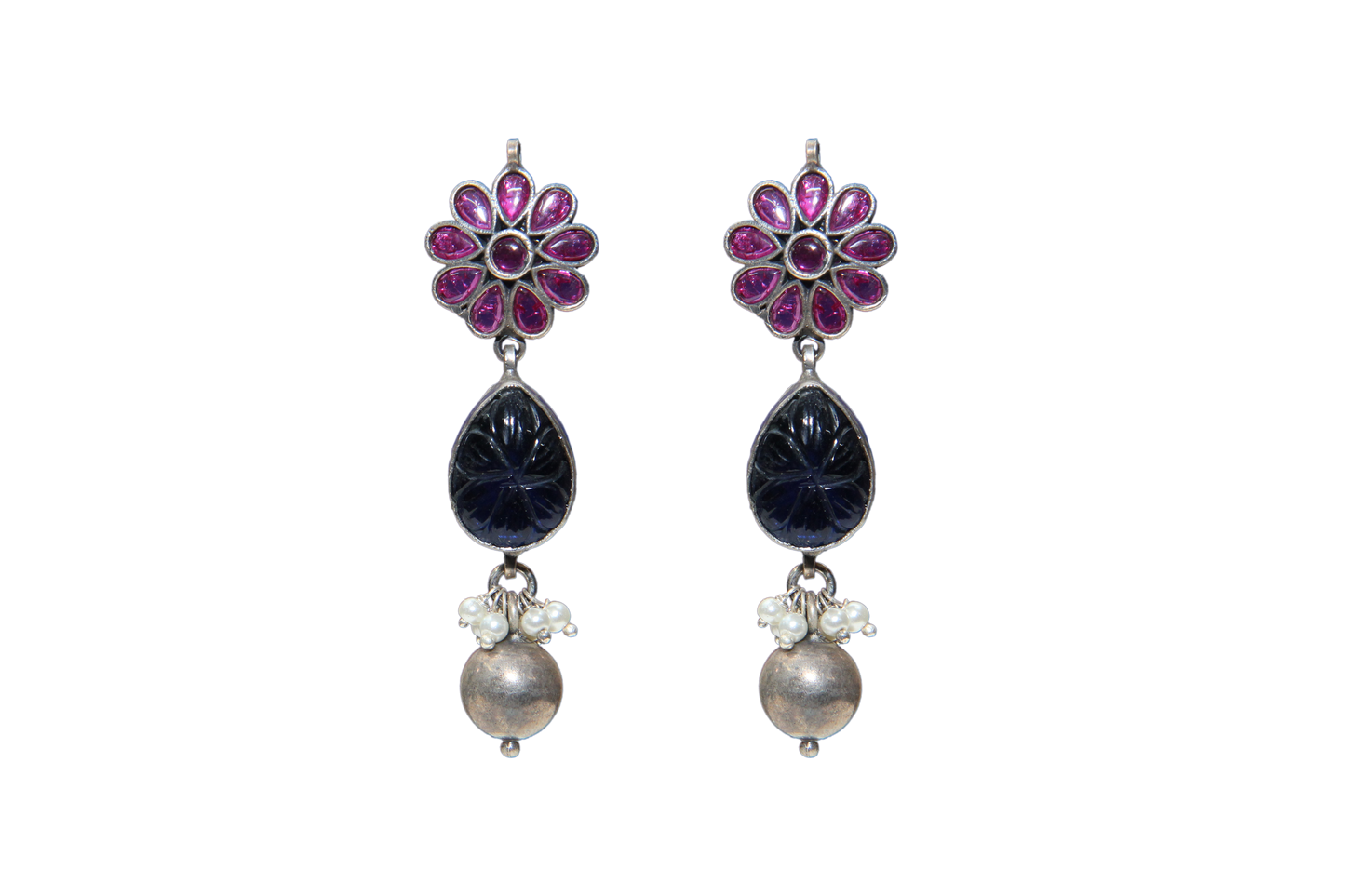 silver oxidase earrings