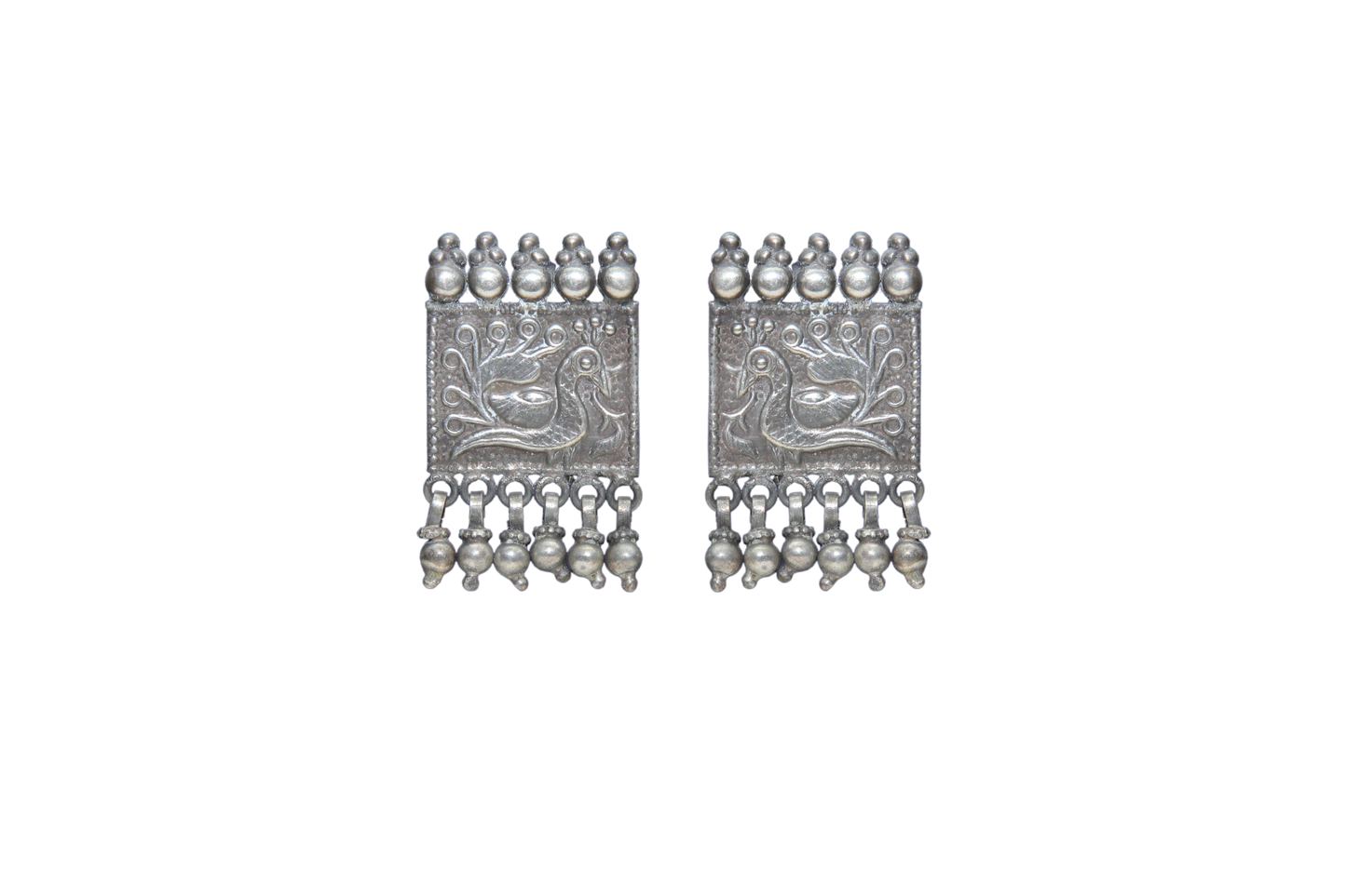 silver oxidase earrings