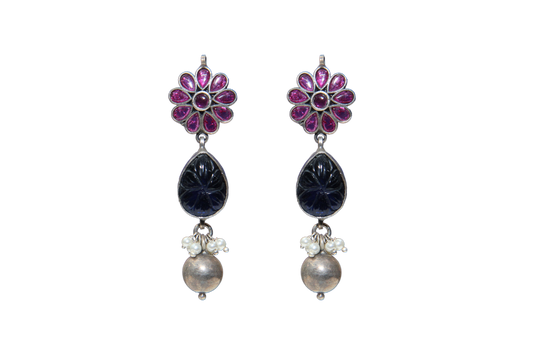 silver oxidase earrings