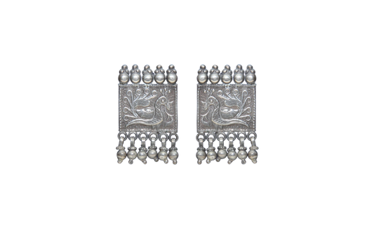 silver oxidase earrings