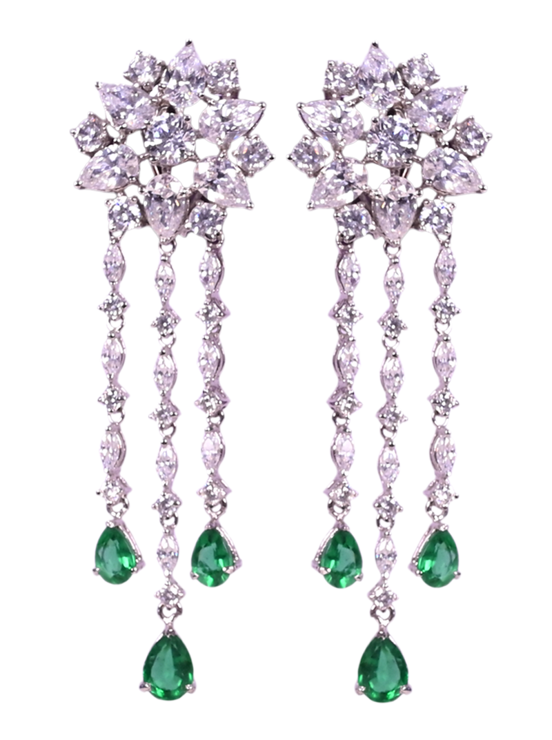SILVER SWAROVSKI EARRINGS