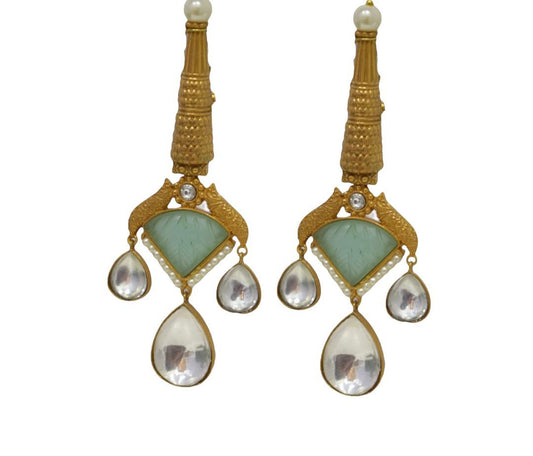 BRASS LONG FASHION EARRINGSA