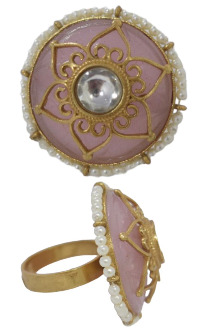 BRASS CARVED FINGER RING