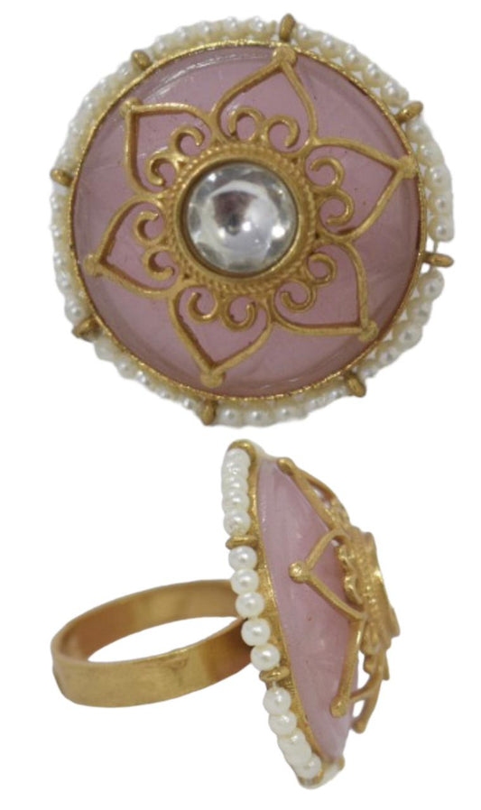 BRASS CARVED FINGER RING