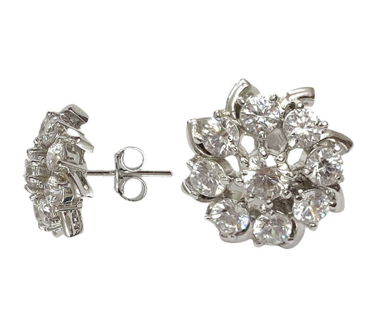SILVER SWAROVSKI EAR STUDS