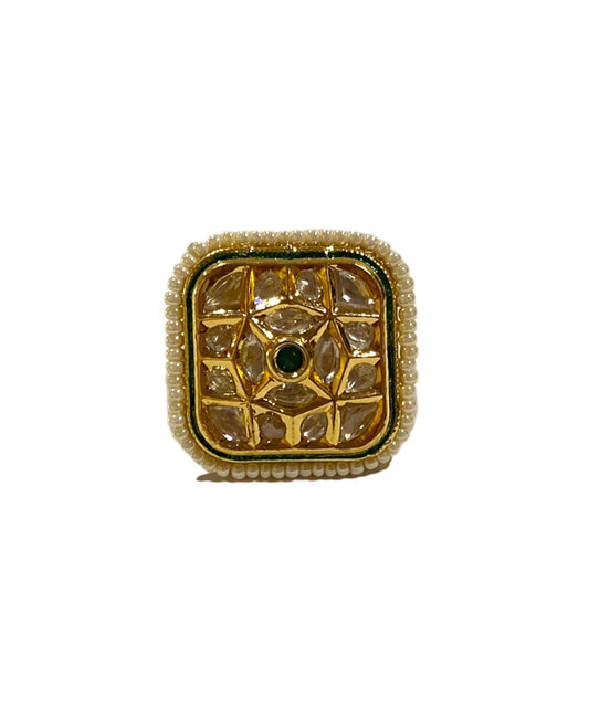 SQUARE JADAU FINGER RING